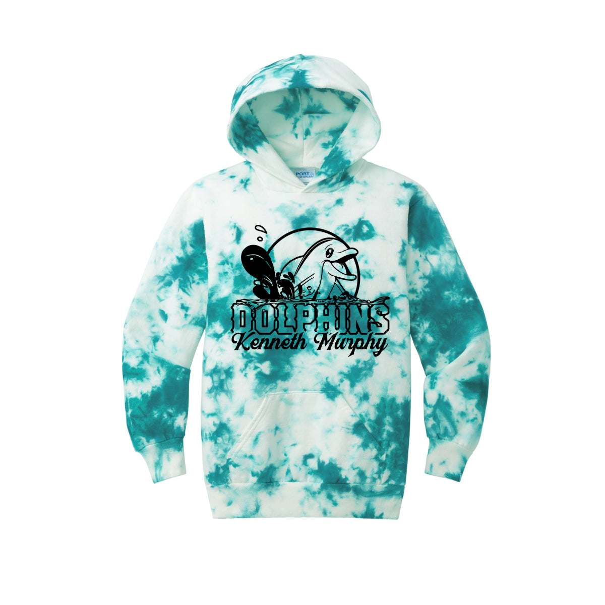 Port & Company ® Teal Crystal Tie-Dye Hoodie (Youth)